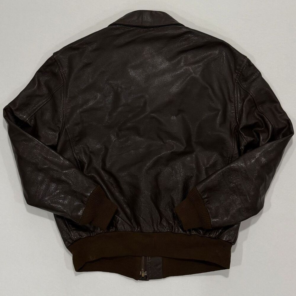 Vintage 90s Cooper Type A-2 Flight Jacket 44L Goatskin Leather Made USA Bomber - Picture 3 of 10